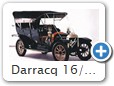 Darracq 16/18 PS 1904 - 1906 Daten

Keine Modelle bekannt. Das Bild zeigt die Version Doppel-Phaeton.

Opeldaten:
8/9 PS: 1903-1907, Motor: 1,4l mit 8-9 PS bei 40-45 km/h ab 5.000M = DM = 2.565 Euro, 1907 ab 4.500M = 2.310 Euro.
16/18 PS: 1904-1906, Motor 3,0l mit 18 PS bei 60 km/h ab 10.500 Mark = DM = 5.385 Euro.
Karosserievarianten: Tonneau gerade 8/9PS; Tonneau geschweift 8/9PS; Doppel-Phaeton 16/18PS; Luxus-Tonneau 8/9PS; Phaeton-Drehsitz ab 1907 8/9PS; Tonneau Grand Luxe 16/18PS; Tonneau Tulpenform 16/18PS; Längen in mm: 8/9PS und 16/18PS: 2950.