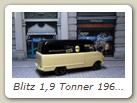 Blitz 1,9 Tonner 1960 Bild 6b

Hersteller: StarlineModels (STR570329)
schwarz/beige Ende 2012 Auflage ???