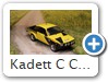 Kadett C Coupe 1976 Rallye Bild 5a

Hersteller: Schuco  (03610)
Juli 2009 unlimitiert

Zum Original:
Dieses mehrfach eingesetzte Auto steht nur noch in einem Ausstellungsraum und hat daher keine Startnummer mehr.