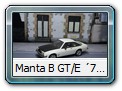 Manta B GT/E ´75 Bild 1a

Hersteller: Schuco (1799088)
OCC (Opel Car Collection): polarweiß 5.000 mal 09/03