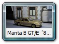 Manta B GT/E ´82 Bild 3a

Hersteller: IXO (White Box WHI185070)
gold für modelcarworld 1000 Stück Mitte 2012

Zum Original:
Ab 1982 bekam der GT/E ein Facelift und ein neues Aerodynamikpaket.