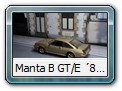 Manta B GT/E ´82 Bild 3b

Hersteller: IXO (White Box WHI185070)
gold für modelcarworld 1000 Stück Mitte 2012

Zum Original:
Ab 1982 bekam der GT/E ein Facelift und ein neues Aerodynamikpaket.