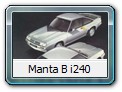 Manta B i240

Der i240 mit 2,4l  Motor hatte 136 PS mit 202 km/h, verkaufte sich ca. 600 mal. Preis ca 41.600 DM = ca. 21.500 Euro. War Nachfolger vom 400 und konnte direkt beim Opel-Händler bezogen werden.